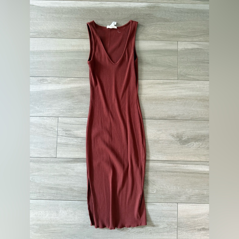 Bodycon Sleeveless Burgundy Dress